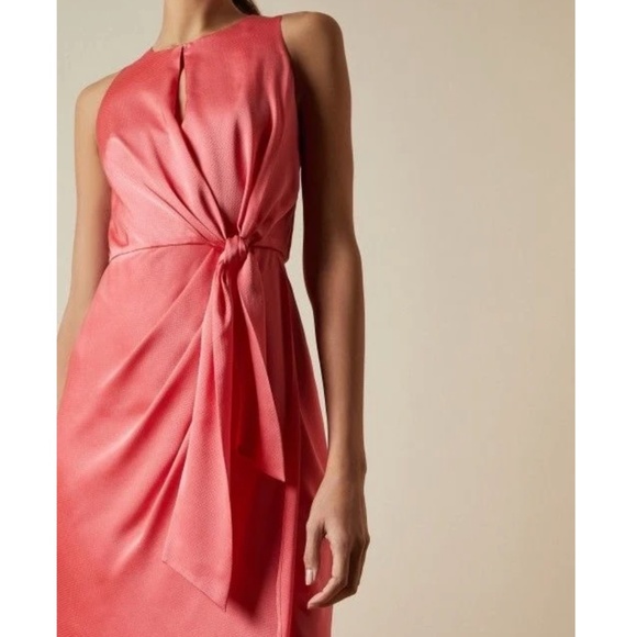 Ted Baker Pohshan Keyhole Wrap Midi Dress in Pink - Picture 6 of 9
